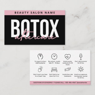 Botox Lip Filler instructions Editable Aftercare B Business Card