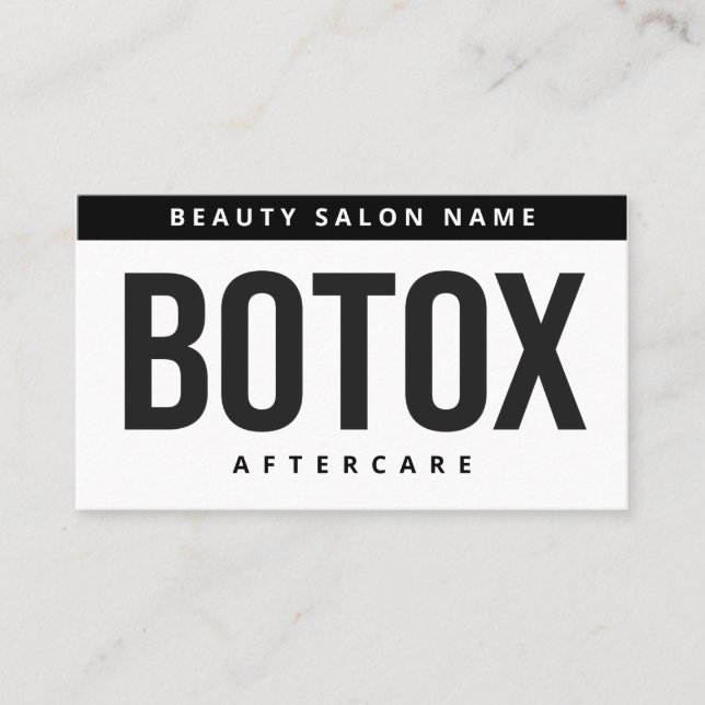 Botox Lip Filler instructions Editable Aftercare Business Card (Front)