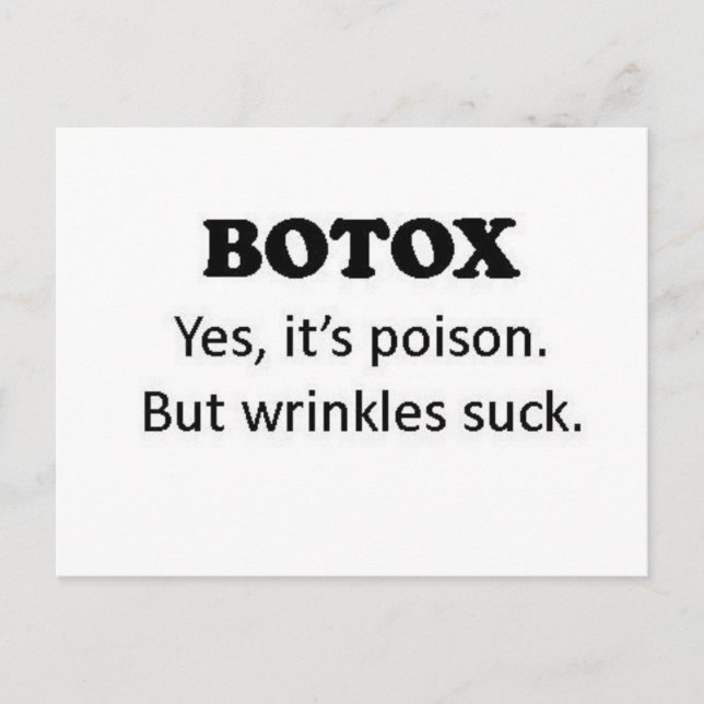 Botox Poison Postcard (Front)