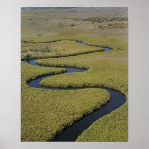 Botswana, Africa. Arial view Okavango river. Poster