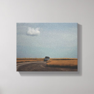 Botswana Africa Makgadikgadi Salt Pans Car Canvas Print