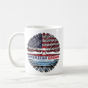 Botswana Batswana American USA Tree Roots Flag Coffee Mug
