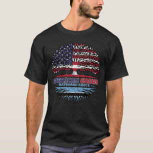 Botswana Batswana American USA Tree Roots Flag T-Shirt