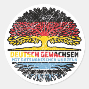 Botswana Botswanisch Deutsch Deutschland Baum Classic Round Sticker
