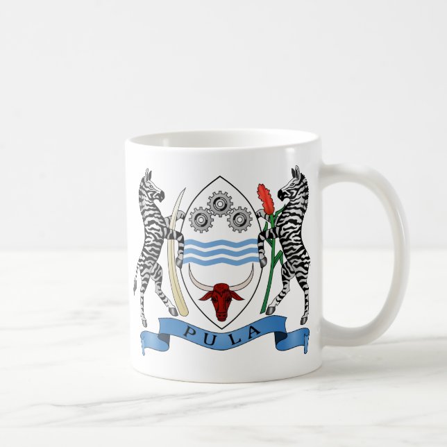 Botswana Coat of arms BW Coffee Mug (Right)
