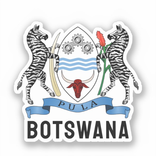 Botswana Coat of Arms Classic Round Sticker (Front)