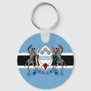 Botswana Coat of Arms/ Flag Keychain