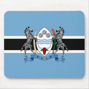Botswana Coat of Arms/ Flag Mouse Pad