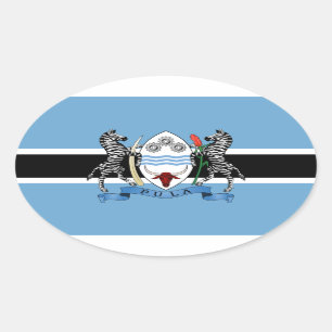 Botswana Coat of Arms/ Flag Oval Sticker