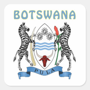Botswana Coat Of Arms Square Sticker