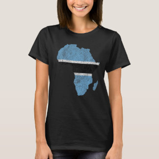 Botswana Flag Africa Continent Silhouette for Mots T-Shirt