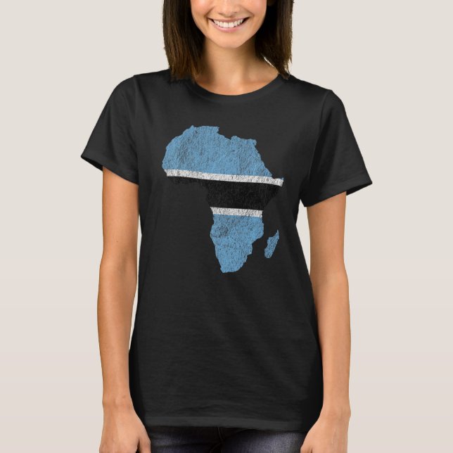 Botswana Flag Africa Continent Silhouette for Mots T-Shirt (Front)