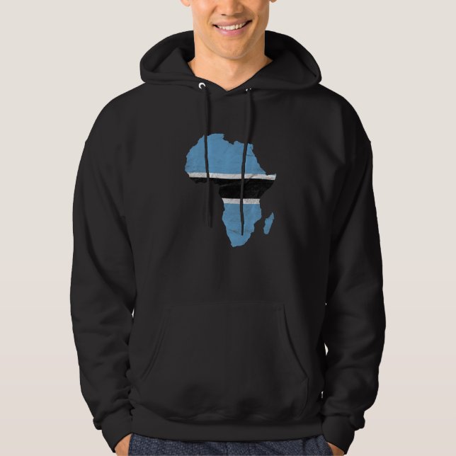 Botswana Flag Africa Continent Silhouette Gift for Hoodie (Front)