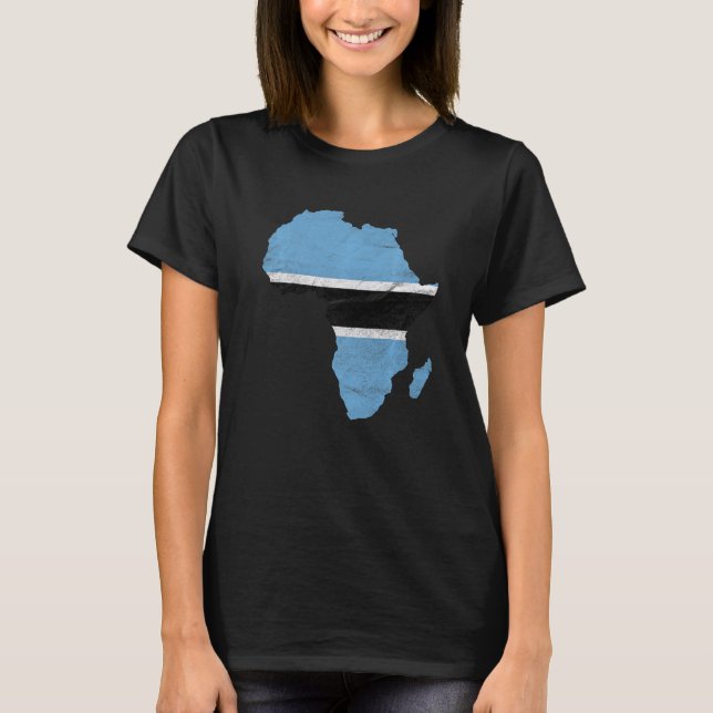 Botswana Flag Africa Continent Silhouette Gift for T-Shirt (Front)