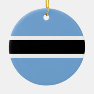 Botswana flag ceramic tree decoration