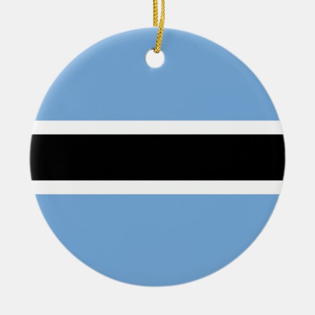 Botswana flag ceramic tree decoration (Front)