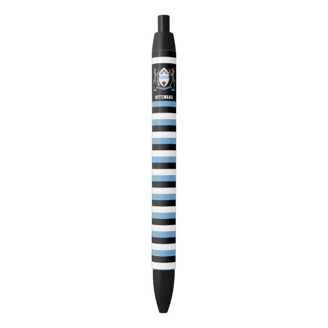 Botswana Flag Cute Patriotic Black Ink Pen (Front Vertical)