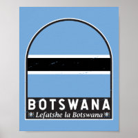 Botswana Flag Emblem Distressed Vintage
