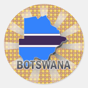 Botswana Flag Map 2.0 Classic Round Sticker