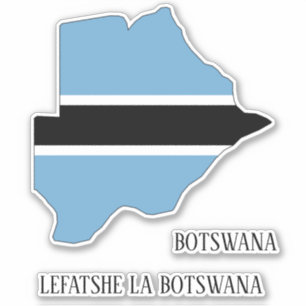 Botswana Flag Map Patriotic