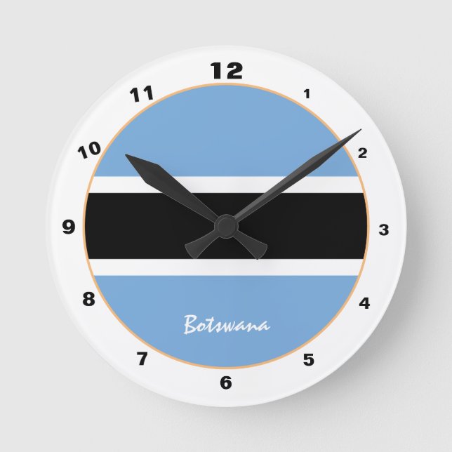 Botswana Flag modern design, Botswana Home Round Clock (Front)