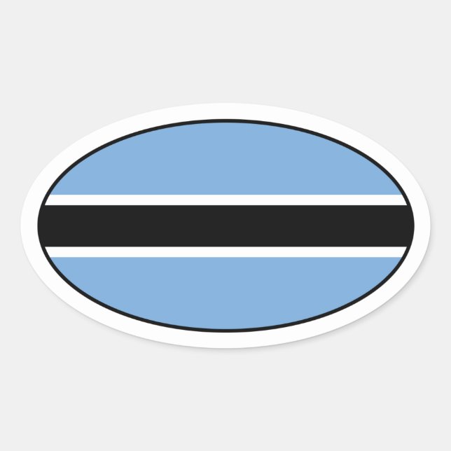 Botswana Flag Oval Sticker (Front)