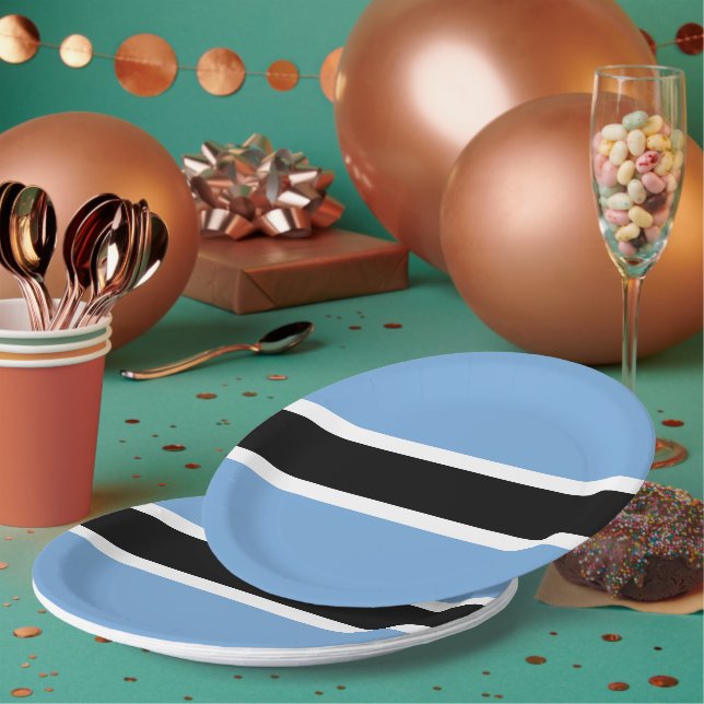 Botswana flag paper plate (Multi)