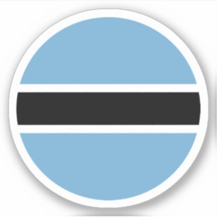 Botswana Flag Round Sticker