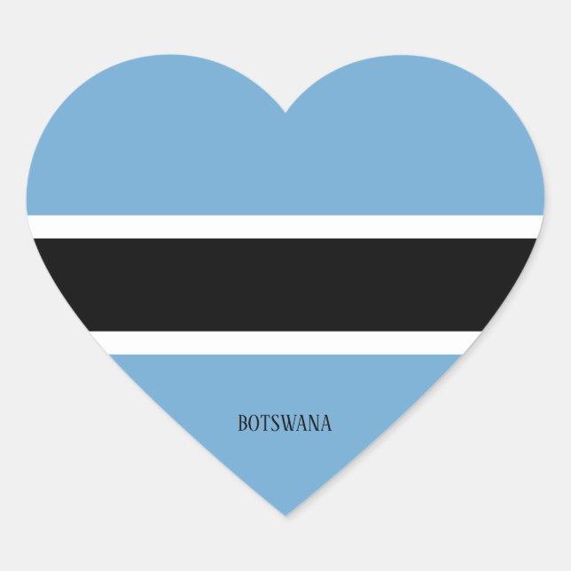 Botswana Flag Splendid Patriotic Heart Sticker (Front)