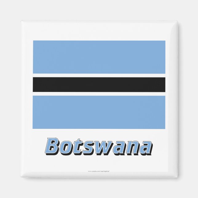 Botswana Flag with Name Magnet (Front)