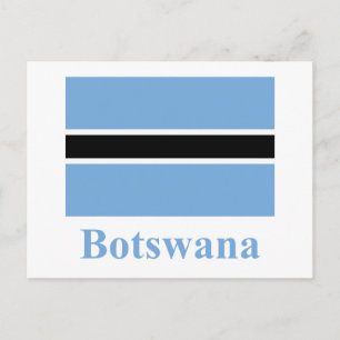 Botswana Flag with Name Postcard