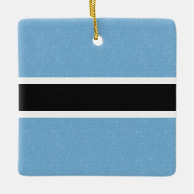 Botswana Flag With Shimmering Water Ceramic Ornament (Front)