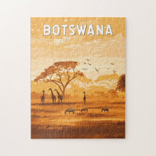 Botswana Illustration Travel Art Vintage Jigsaw Puzzle