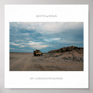 Botswana Kubu Baobab Island Car Travel Poster