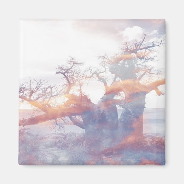 Botswana Kubu Island Baobab Tree Magnet (Front)