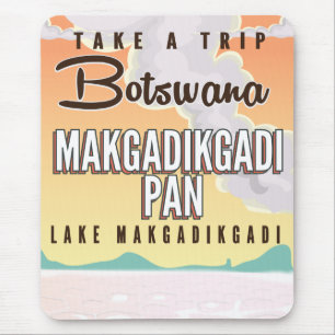 Botswana - Makgadikgadi Pan vintage travel poster Mouse Mat