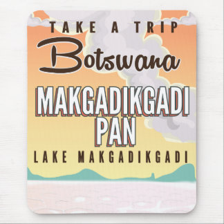 Botswana - Makgadikgadi Pan vintage travel poster Mouse Mat