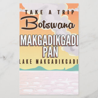 Botswana - Makgadikgadi Pan vintage travel poster Stationery