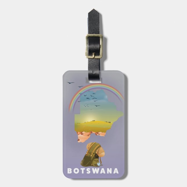 Botswana map luggage tag (Front Vertical)
