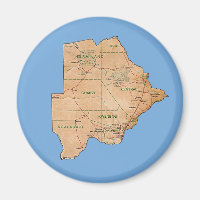 Botswana Map Magnet