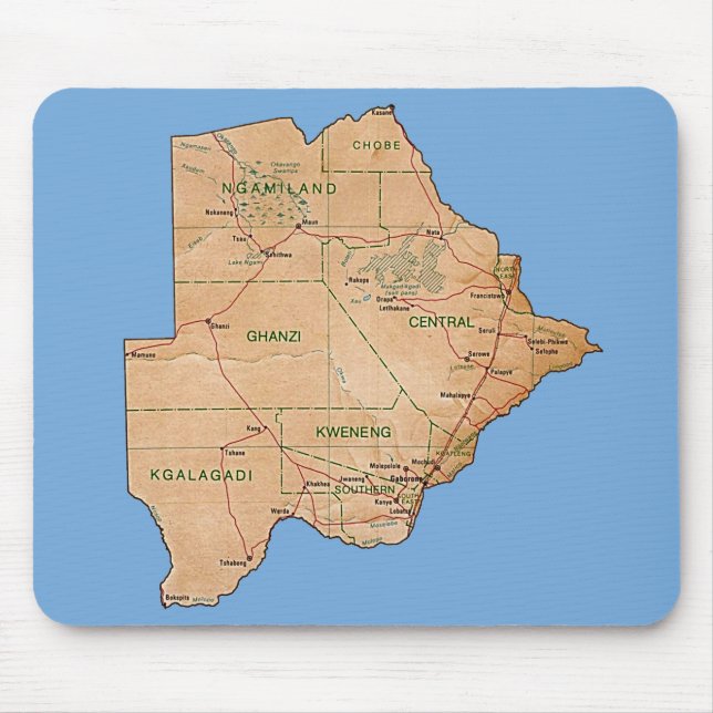Botswana Map Mousepad (Front)