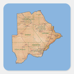 Botswana Map Sticker