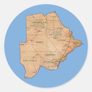 Botswana Map Sticker