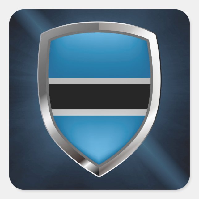 Botswana Mettalic Emblem Square Sticker (Front)