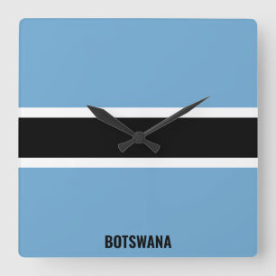 Botswana National Flag Patriotic Square Wall Clock