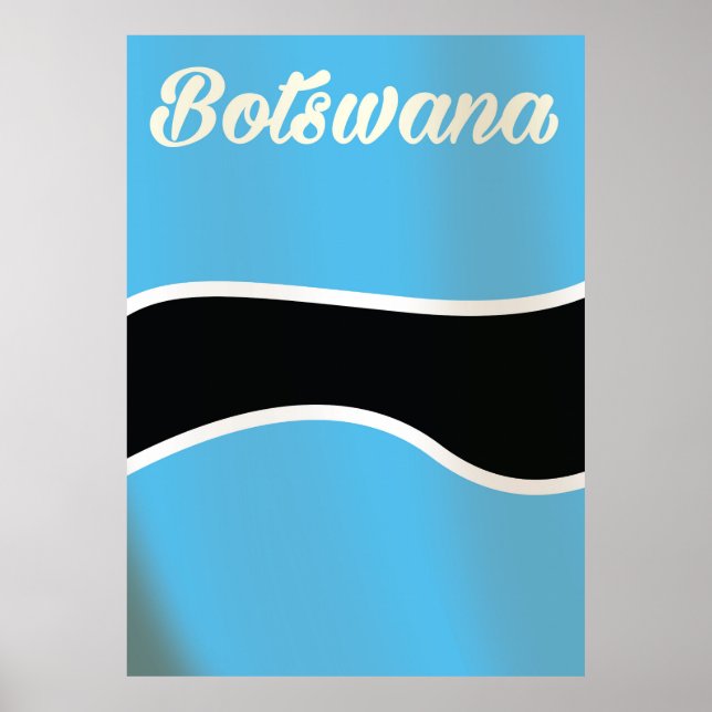 Botswana National Flag vintage style travel poster (Front)