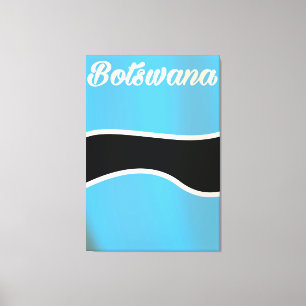 Botswana National Flag vintage style travel poster Canvas Print