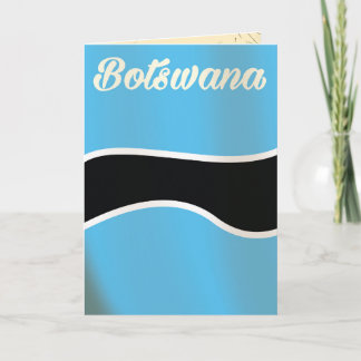 Botswana National Flag vintage style travel poster Holiday Card