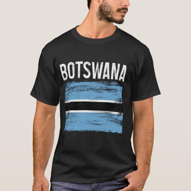 Botswana Pride Botswanan Flag African Roots Herita T-Shirt (Front)