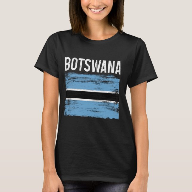 Botswana Pride Botswanan Flag African Roots Herita T-Shirt (Front)